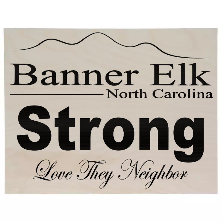 Banner Elk Strong Wooden Plaque