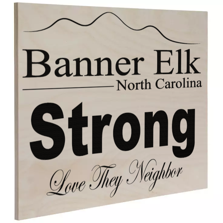 Banner Elk Strong Wooden Plaque